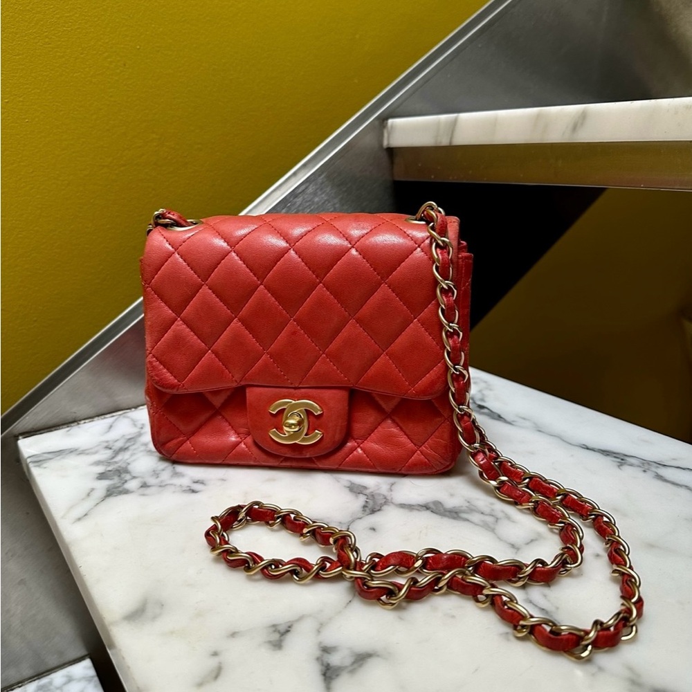 Limited Edition “1980s” Karl Lagerfeld collection Mini 2.55 Coral Chanel Bag